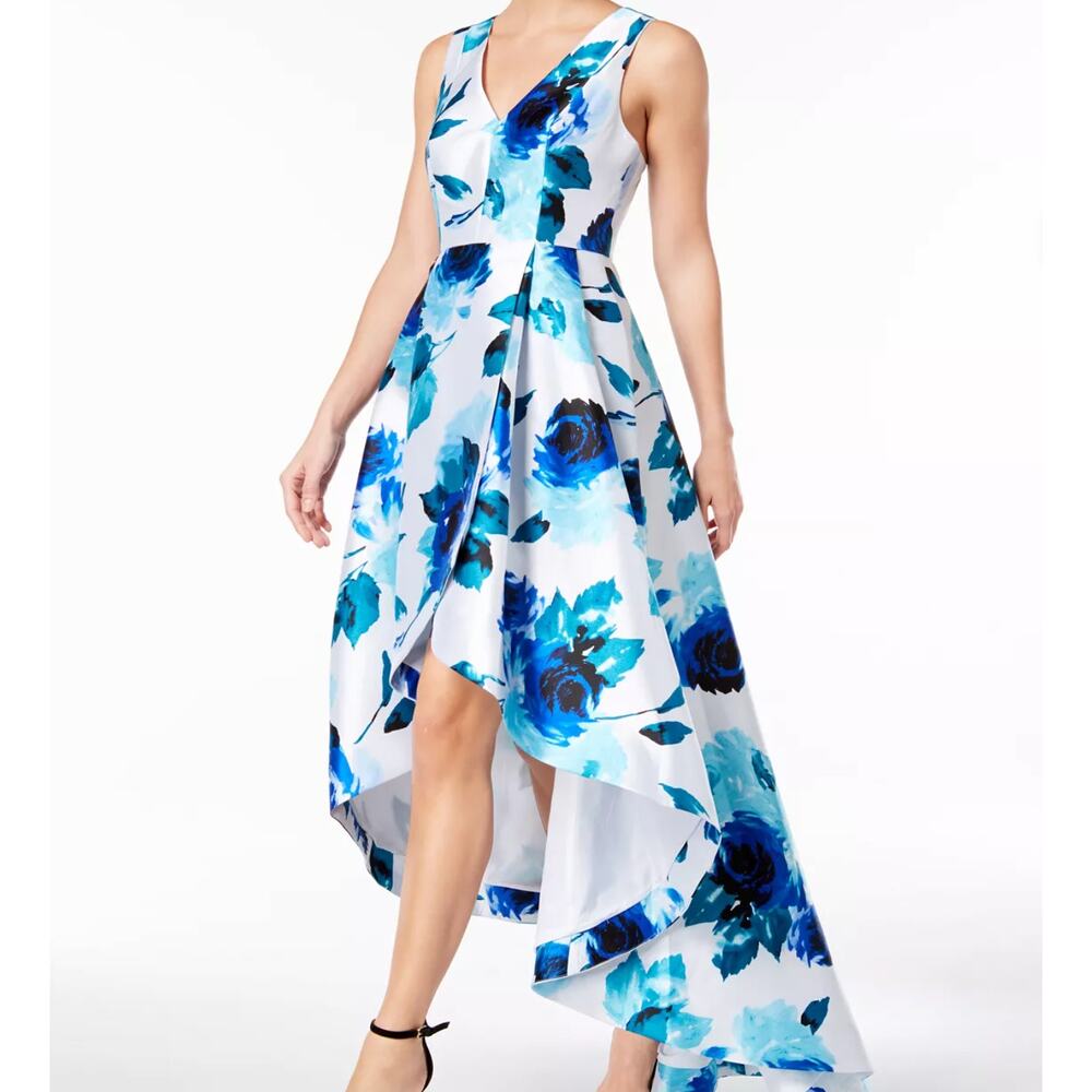 CALVIN KLEIN Floral-Print High-Low Gown 2